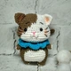 Мягкая игрушка ручной работы вязаная амигуруми Hand Made Котик 14 см 202-80-13 - изображение 1