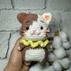 Мягкая игрушка ручной работы вязаная амигуруми Hand Made Котик 14 см 202-80-12 - изображение 2