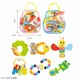 Набор детских развивающих погремушек-прорезывателей Baby Toys 6 шт. в розовой сумочке - изображение 5