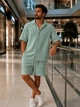 Чоловічий костюм з мусліну 189, оливковий, 2xl-3xl - изображение 1