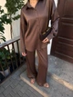 Женский костюм шелковый шоколадный 42-44 р4955.9082 - изображение 4