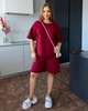 Женский костюм повседневный бордовый 60-62 р844.3738 - изображение 1