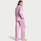 Піжама рожева зі штанами Victoria's Secret Signature Satin Heart Long Pajama Set Pink - Розмір Short XS - зображення 2