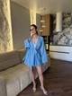 Женский костюм кимоно с шортами и пояс голубой S-L с824.1636.1 - изображение 1