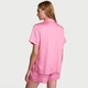 Піжама рожева з шортами Victoria's Secret Signature Satin Short Pajama Set Jacquard Pink Sugar - Розмір XS - зображення 2