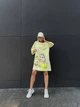 Хлопковое платье-футболка с рисунком желтого цвета 38807 One Size - изображение 1