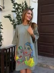 Хлопковое платье-футболка с рисунком цвета хаки 38804 One Size - изображение 8