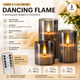 Набор из 3 LED свечей Dancing Flame Premium 75×100/125/150 мм с имитацией живого пламени, пультом дистанционного управления, таймером, в графитовом стекле - изображение 1