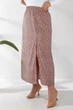 Юбка софт однотонная в горошек, цвет мокко, L-XL, 257R11-1 - изображение 4