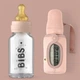 Комплект скляна дитяча пляшечка BIBS Baby Glass Bottle повний комплект Blush - 120 ml та чохол на пляшечку - изображение 1