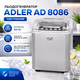 Льодогенератор Adler AD 8086 настільний для приготування кубиків льоду з автоматичним очищенням, прозорою кришкою, індикатором рівня води, контейнером для зберігання, продуктивністю 12 кг на добу, сріблястий - зображення 2