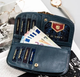 Женский кожаный кошелёк Peterson PTN42123-OBNF 9565 с голографическими бабочками RFID защита, натуральная кожа, голубой - изображение 4