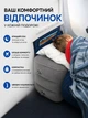 Надувная подушка для путешествий для ног 3 уровня в дорогу подушка под ноги в автобус дорожная для поездок пуф для ног в транспорт - изображение 3