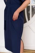 Платье женское батал макси прямого кроя из облегченной костюмной ткани с коротким рукавом и поясом темно G&M k-131304 50-52 Размер цвет Тёмно-синий - зображення 3