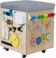 Pufa sensoryczna Montessori 3toysm Tablica manipulacyjna z siedziskiem kółeczkami (PM1) (5905325439045) - obraz 10