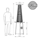 Газовый обогреватель Pyramid Black GRILLI 777415 13 кВт нержавеющая сталь 227х52х52 см черный - изображение 10