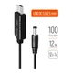 Кабель живлення USB to DC 5.5x2.5mm 12V 1.0m black ColorWay (CW-CBUD067-BK) - зображення 1