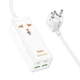 Удлинитель Hoco AC10A Talent PD65W+QC3.0 (2USB-A/2C/1xSocket) (1.5m) White - изображение 2