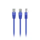 Патч-корд Cablexpert PP12-0.25M/B, UTP, категория 5E, литой, 50u" штекер с фиксатором, 0.25 м, синий - изображение 1