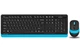 Комплект беспроводная клавиатура с мышью A4Tech Fstyler FG1010S, черный+голубой цвет - изображение 1