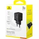 Сетевое зарядное устройство Baseus Palm Fast Charger C+U 30W EU Cluster Black - изображение 2