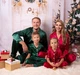 Парні піжами для всієї родини фемелі лук новорічні шовкові смарагд 3XL (4633/5) - зображення 1