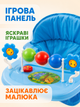 Детские ходунки с игровой панелью родительской ручкой козырьком колесами для первых шагов голубые (49676181) - изображение 5
