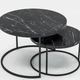 Набор журнальных столиков Solme Homepaketo 2 в 1 Marble Black, круглые кофейные столики 75 см и 60 см с мраморной столешницей - изображение 3