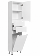 Пенал Ніколь VRP01K 35×30×190 см, правий, підлоговий, із кошиком, фурнітура BLUM, корпус ЛДСП, фасад МДФ, білий - изображение 3