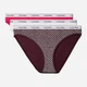 Набор трусиков бикини женских хлопковых Calvin Klein QD5207-320(Stencil-Dark Berry) S 3 шт Бордовый/Белый/Розовый (14056428725) - изображение 1