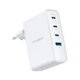 Мережевий зарядний пристрій Choetech NexGen USB-A/3xUSB-C PD 100W GaN White (PD9002-EU-WH) - зображення 2