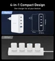 Мережевий зарядний пристрій Choetech NexGen USB-A/3xUSB-C PD 100W GaN White (PD9002-EU-WH) - зображення 6