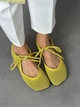 Балетки barefoot з перфорацією NikArt замшеві лаймові 11852 розмір 37 - изображение 2