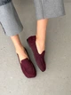 Жіночі лофери barefoot з перфорацією замшеві бордові розмір 36 - зображення 4