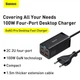 Мережевий зарядний пристрій Baseus GaN3 Pro Desktop Fast Charger 2U+2C 100W EU Black - изображение 11
