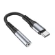 Аудіокабель HOCO LS33 Type-C to 3.5 female, nylon braid, 0,12m, Metal Gray - зображення 2