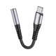 Аудіокабель HOCO LS33 Type-C to 3.5 female, nylon braid, 0,12m, Metal Gray - зображення 3