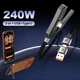 Быстрая зарядка для смартфона, планшета, ноутбука 2в1 Универсальный кабель с подставкой 240 Вт 1.8м USB+Type-C Черный - изображение 1