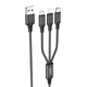 Кабель HOCO X76 3-in-1 Super charging cable (iP+Type-C+Micro) Black - изображение 1