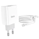 Мережевий зарядний пристрій з кабелем HOCO C80A Rapido PD20W+QC3.0 charger set (Type-C TO Type-C)(EU) White - изображение 4