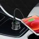 Автомобільний зарядний пристрій HOCO Z42 Light road dual port digital display PD20W+QC3.0 car charger Metal Gray - изображение 5