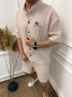 Мужской летний костюм Loro Piana рубашка + шорты бежевый M 4433 - изображение 4