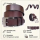 Ремень мужской из натуральной кожи Vintage 115 см Коричневый (leather-20357) - изображение 15