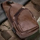 Сумка слинг через плечо мужская Vintage leather-20572 Коричневая - изображение 11