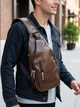 Сумка слинг через плечо мужская Vintage leather-20560 Коричневая - изображение 2