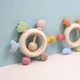 Силиконовая игрушка грызунок, прорезыватель для зубов, Карусель сонечко, Бежевый, 1 шт. - изображение 4