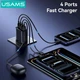 Ładowarka sieciowa do Usams US-CC330 T70 2xUSB-A + 2xUSB-C 40W GaN Fast Charger Black (CC330TC01) - obraz 2