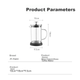 JD Original French Press Pot, скляний фільтр для кави ручного заварювання з потовщеного термостійкого скла, велика ємність 700 мл - изображение 10
