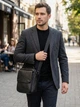 Сумка планшет через плечо мужская из натуральная кожи Vintage leather-20683 Черная - изображение 2