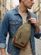 Сумка слинг через плечо мужская Vintage leather-20386 Хаки - изображение 2